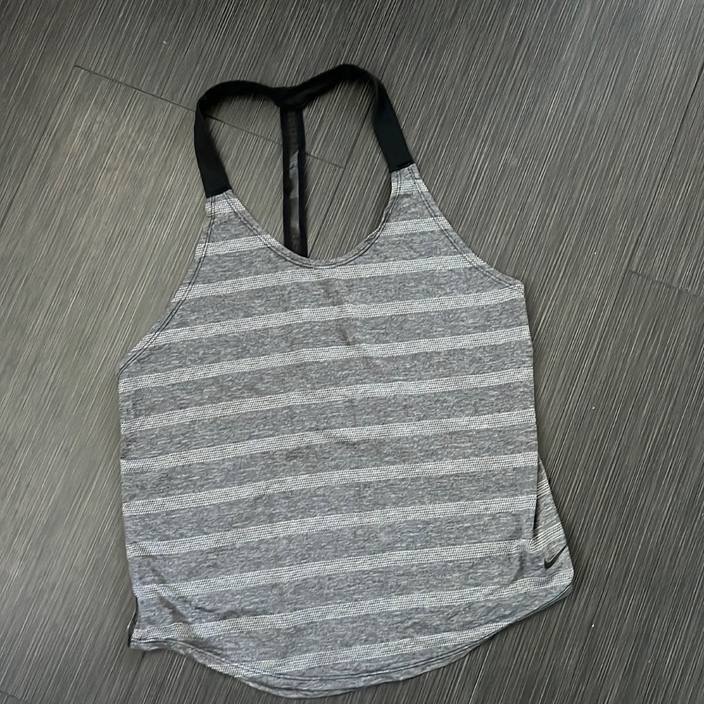 Gray stripe Nike racer back tank top